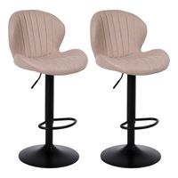 Pack 2 Pisos de Bar Lounge con Respaldo y Reposapiés Beige