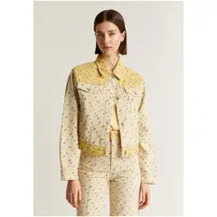 SCALPERS - Chaqueta Denim Motivos Étnicos Natural
