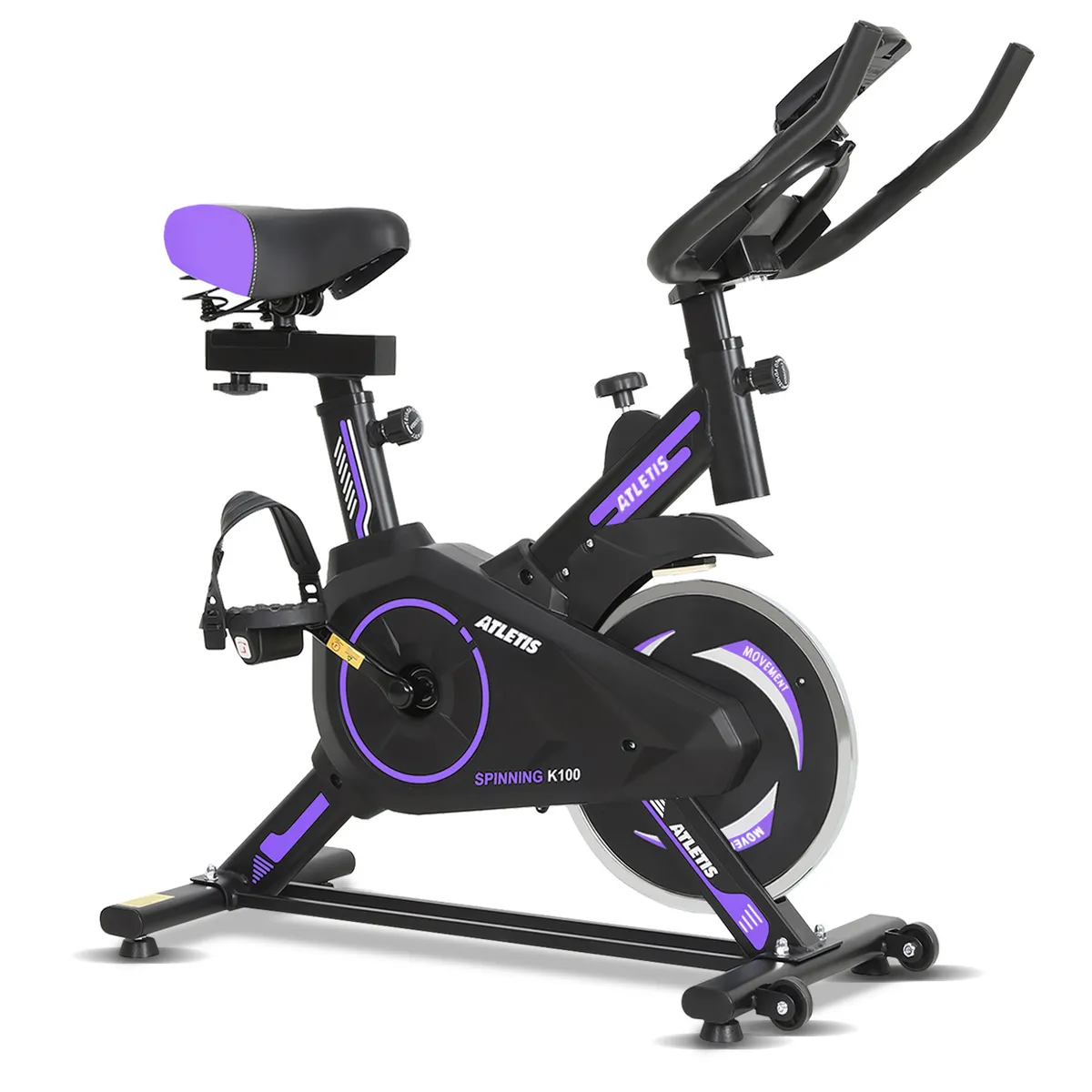 ATLETIS - Bicicleta Spinning K100 Morado