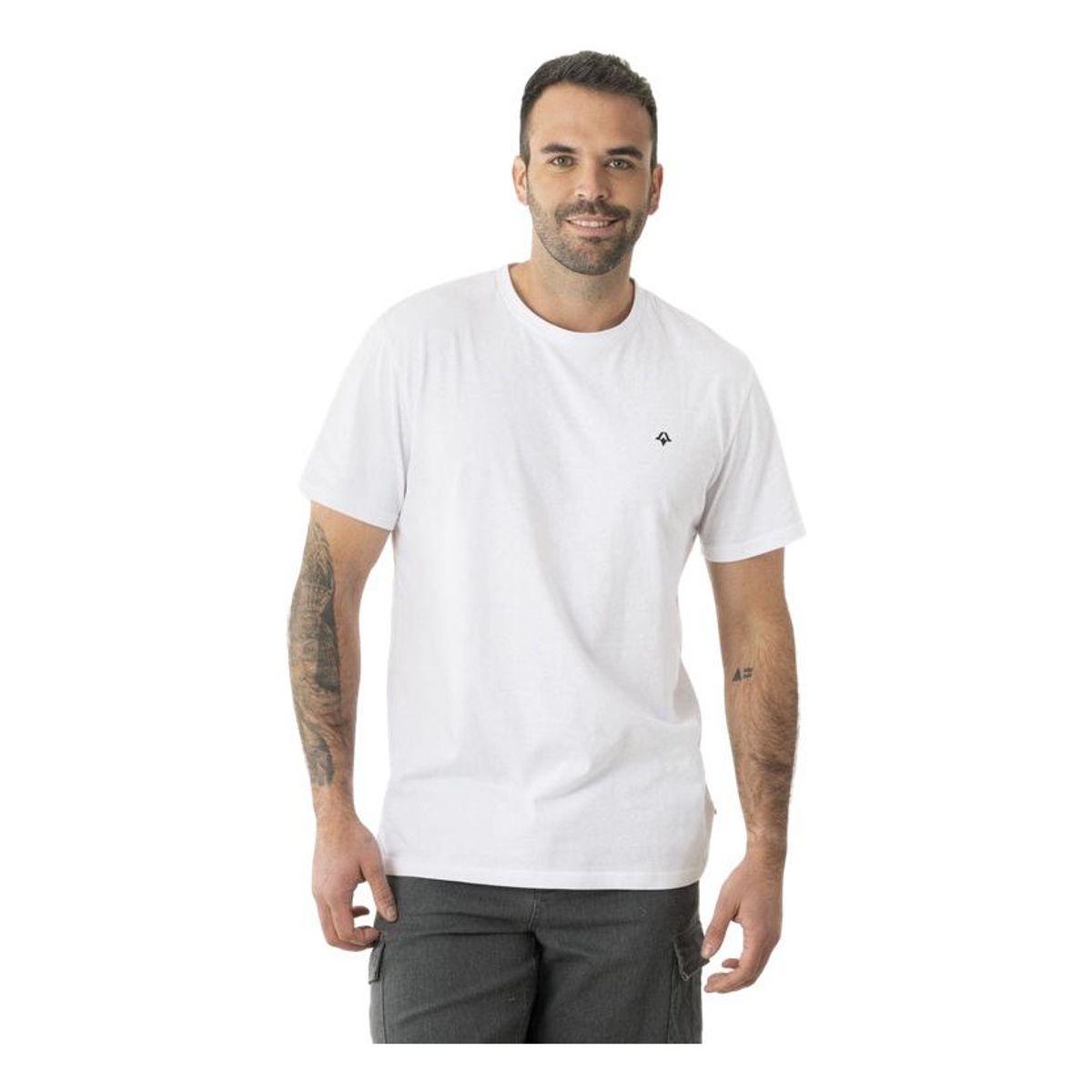 KIVUL - Polera Hombre Kivul Logo Reciclada Blanco