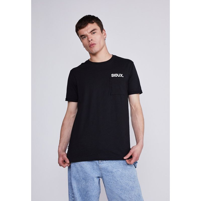 SIOUX - Polera Hombre Negro Bolsillo Sioux