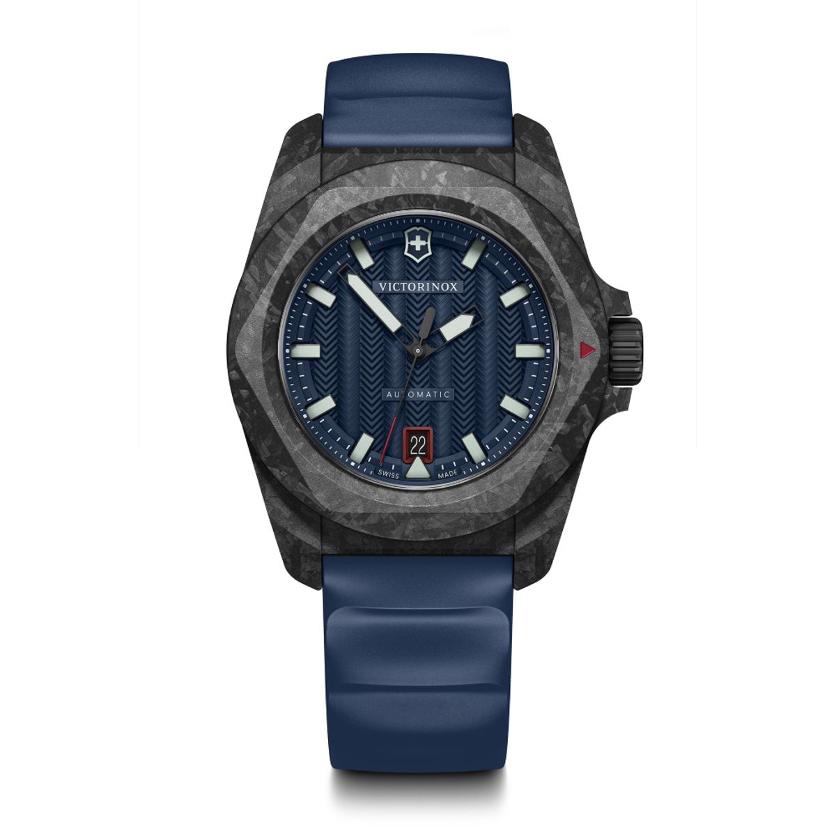 VICTORINOX - Reloj INOX Carbon Automático correa caucho azul