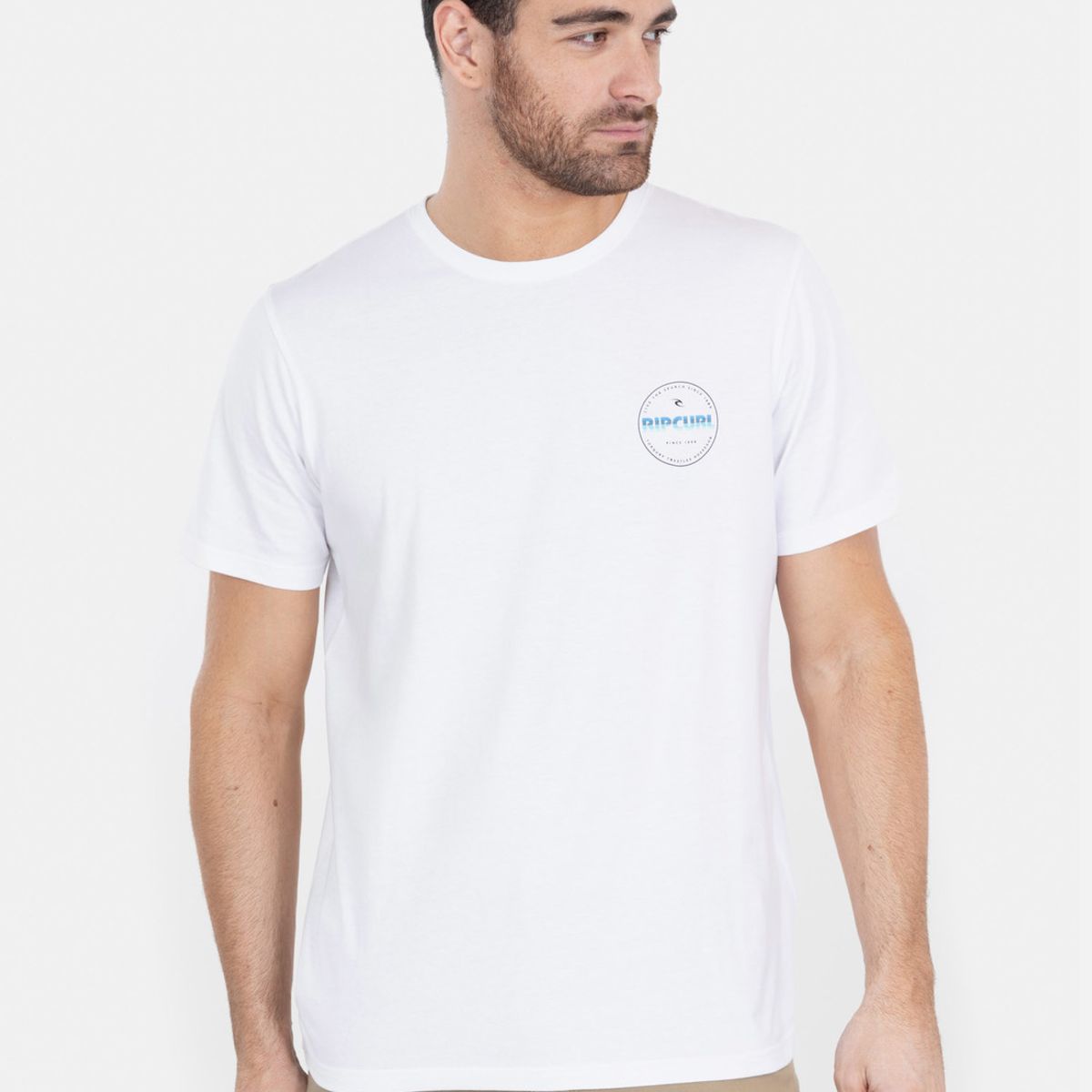 RIP CURL - Polera M/C Retro Flag  Tee Blanco Hombre Rip Curl