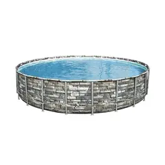 BESTWAY - Piscina Redonda Piedra Filtro+Accesorios 6.71MX1.32M