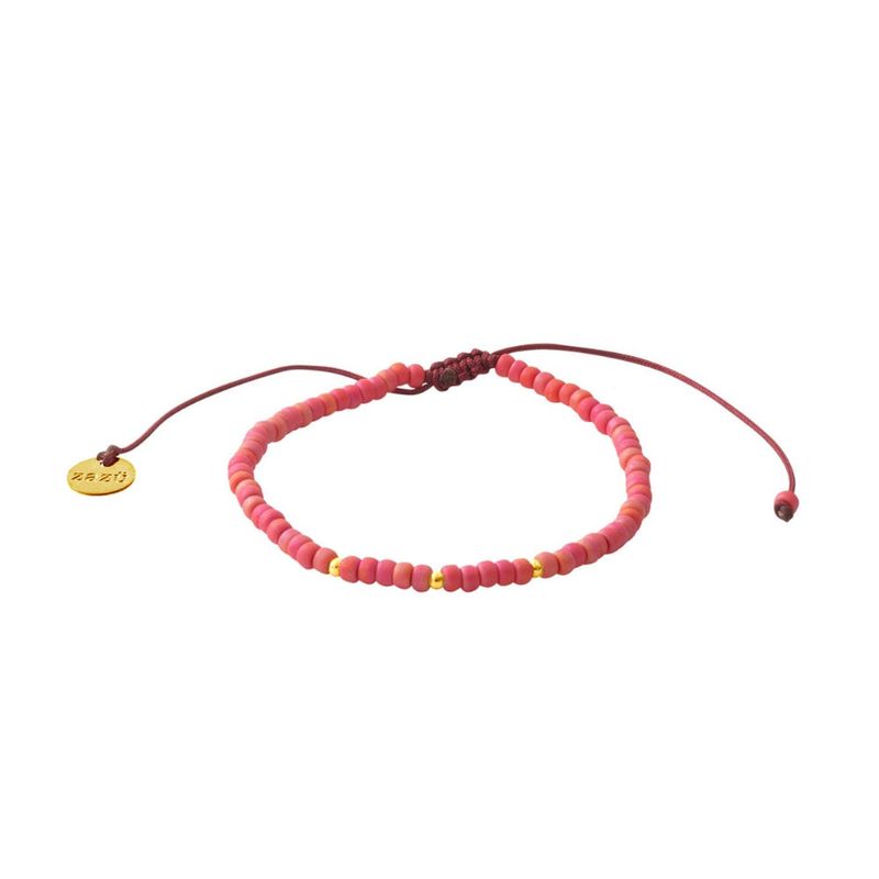 ZAZU - Candy Coral con Mostacillas Bañadas en Oro