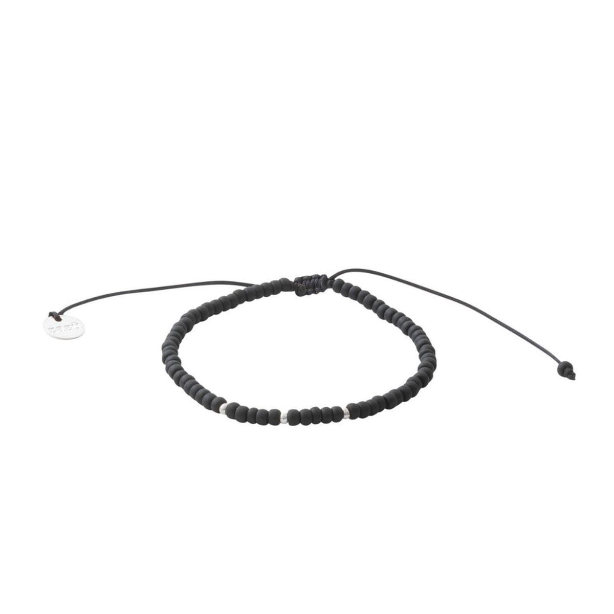 ZAZU - Pulsera Candy Negra con Mostacillas de Plata