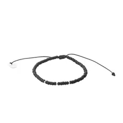 ZAZU - Pulsera Candy Negra con Mostacillas de Plata
