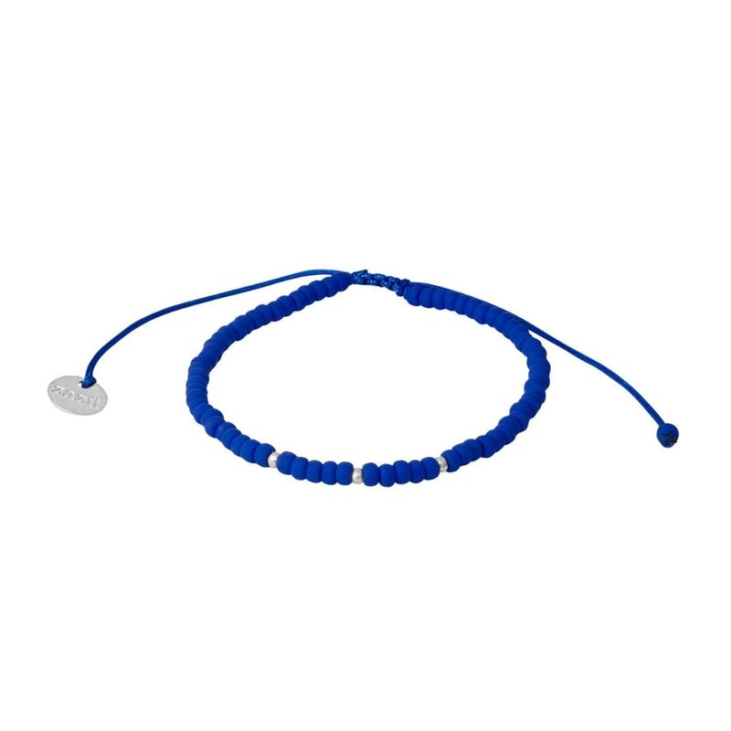 ZAZU - Pulsera Candy Azul con Mostacillas de Plata