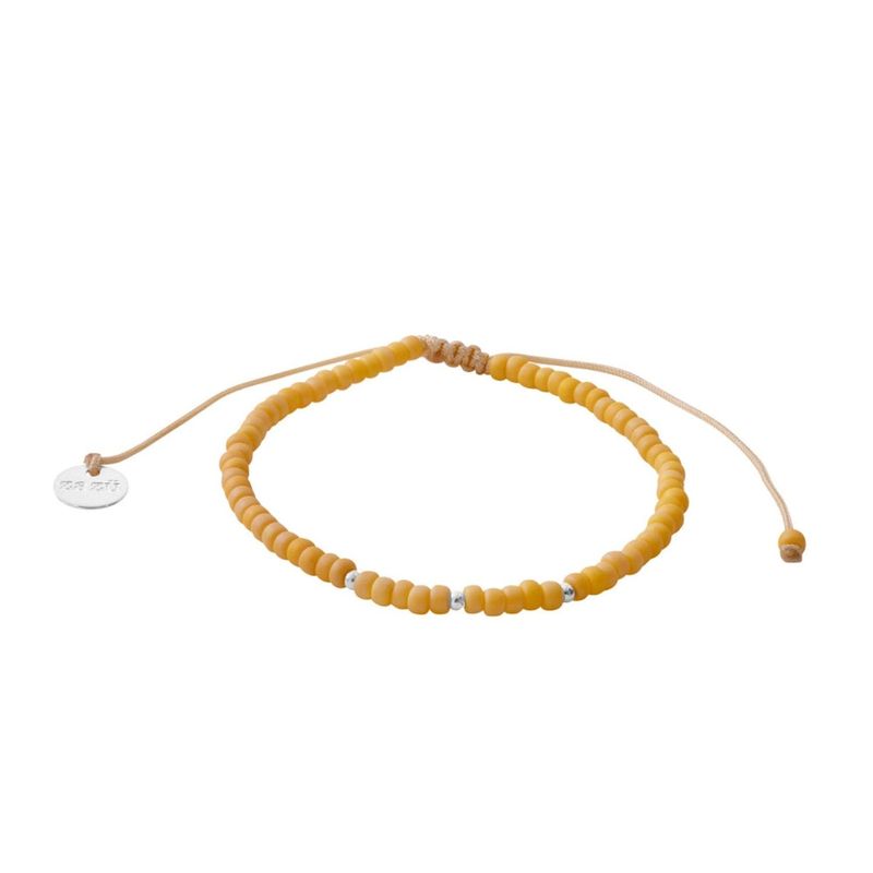 ZAZU - Pulsera Candy Amarilla con Mostacillas de Plata