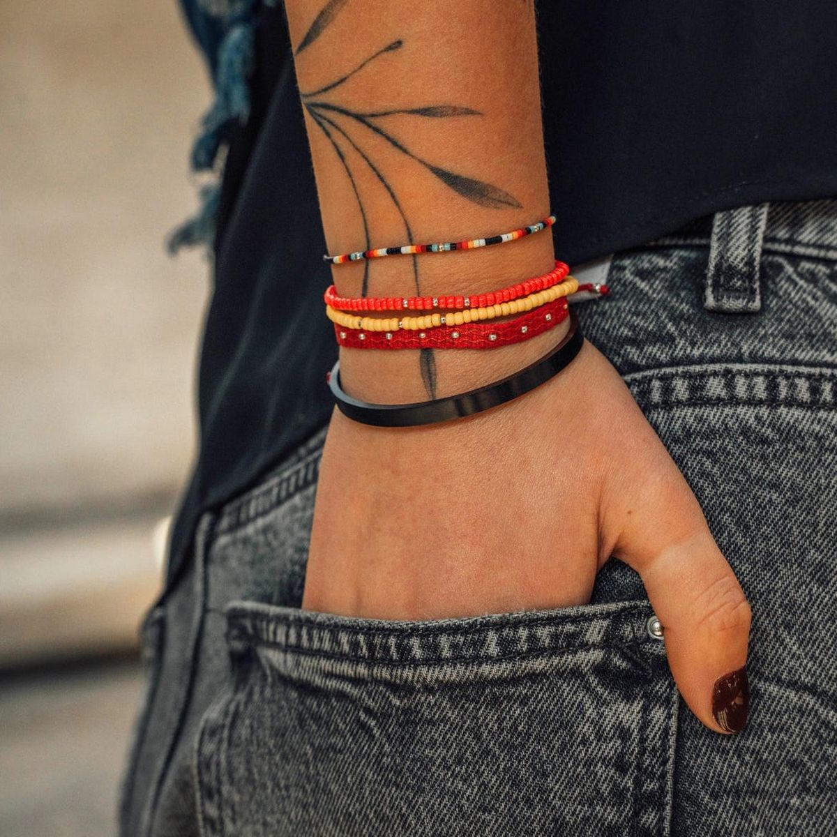 ZAZU - Pulsera Candy Amarilla con Mostacillas de Plata