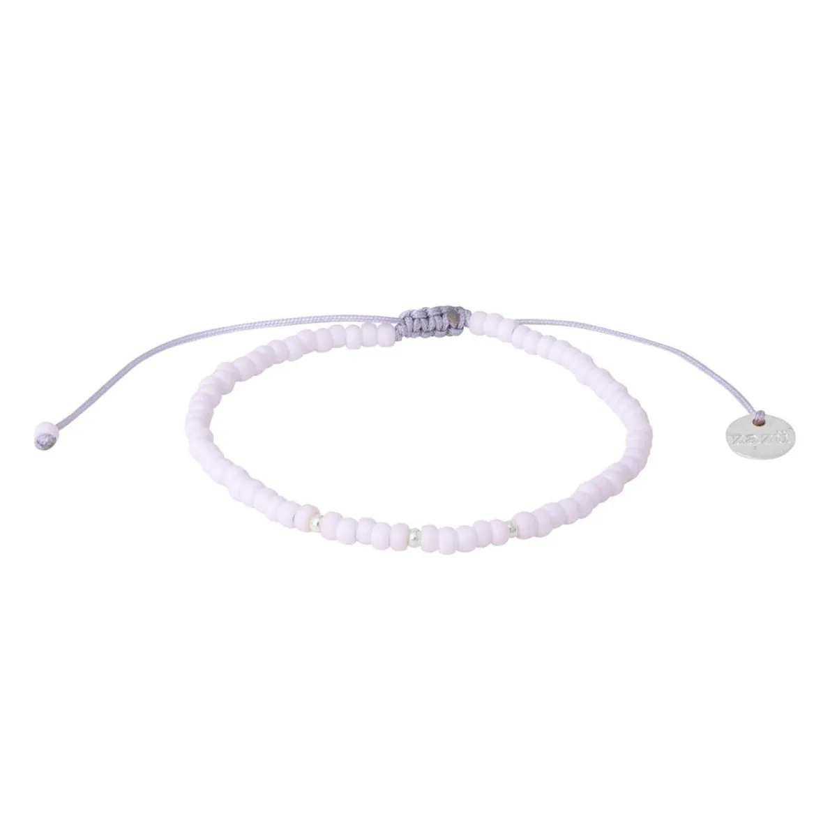 ZAZU - Pulsera Candy Blanca con Mostacillas de Plata