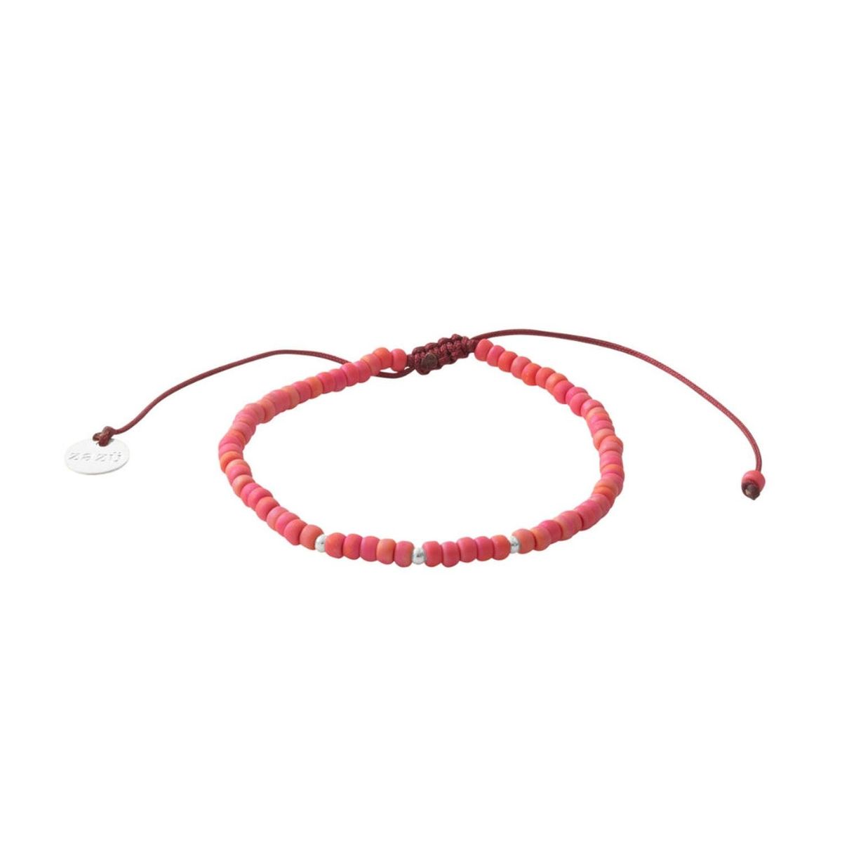 ZAZU - Pulsera Candy Coral con Mostacillas de Plata