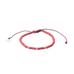 ZAZU - Pulsera Candy Coral con Mostacillas de Plata