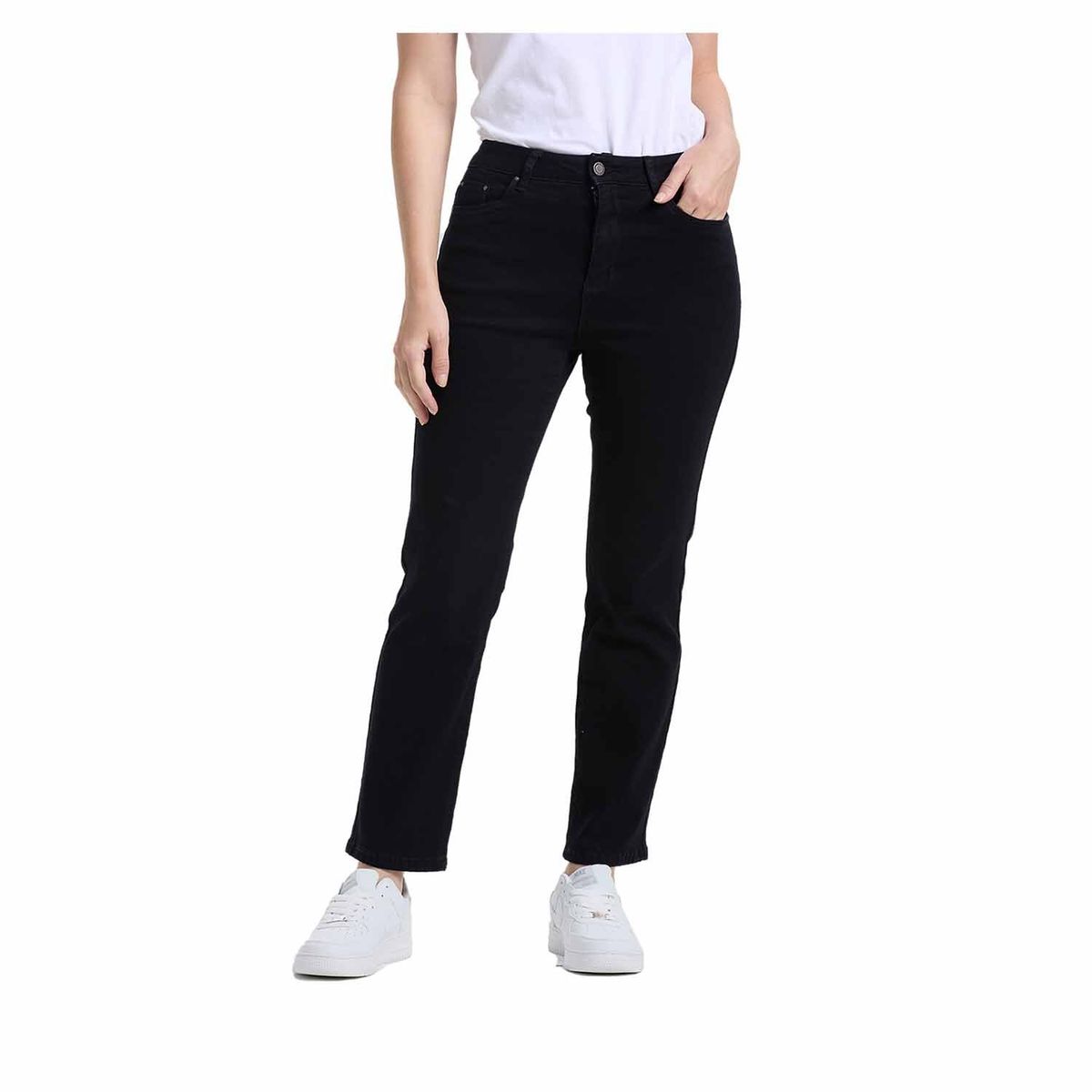 FASHION'S PARK - Jeans Mujer Slim Cropped Negro Fashion's Park