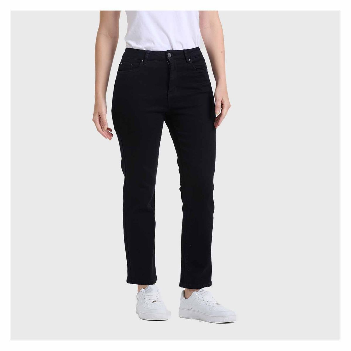 FASHION'S PARK - Jeans Mujer Slim Cropped Negro Fashion's Park