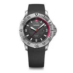 WENGER - Reloj Seaforce correa silicona dial negro 43 mm