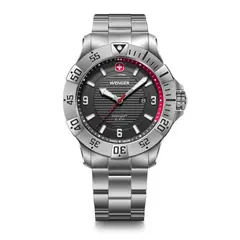 WENGER - Reloj Seaforce correa acero inox dial negro 43 mm
