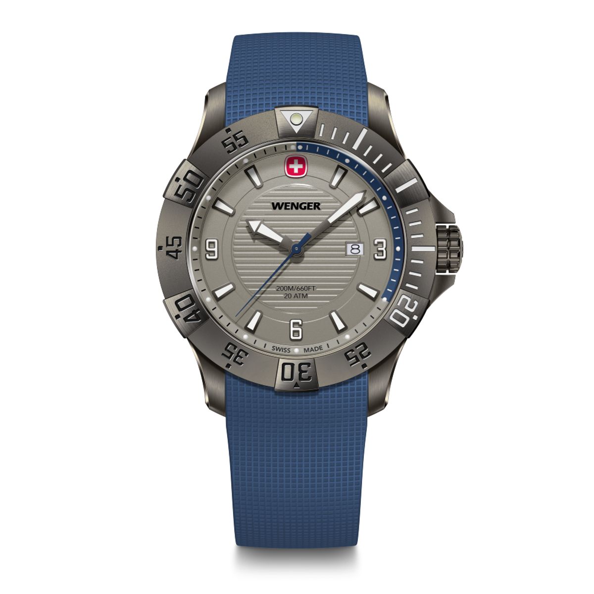 WENGER - Reloj Seaforce correa silicona azul dial 43 mm Wenger