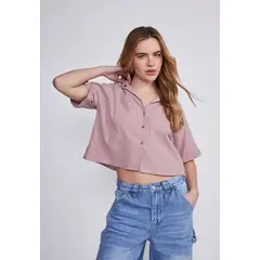 SIOUX - Blusa Mujer Rosado Con Botones
