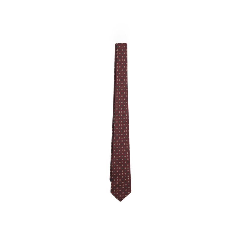 SCALPERS - Corbata Calavera Flores Burgundy