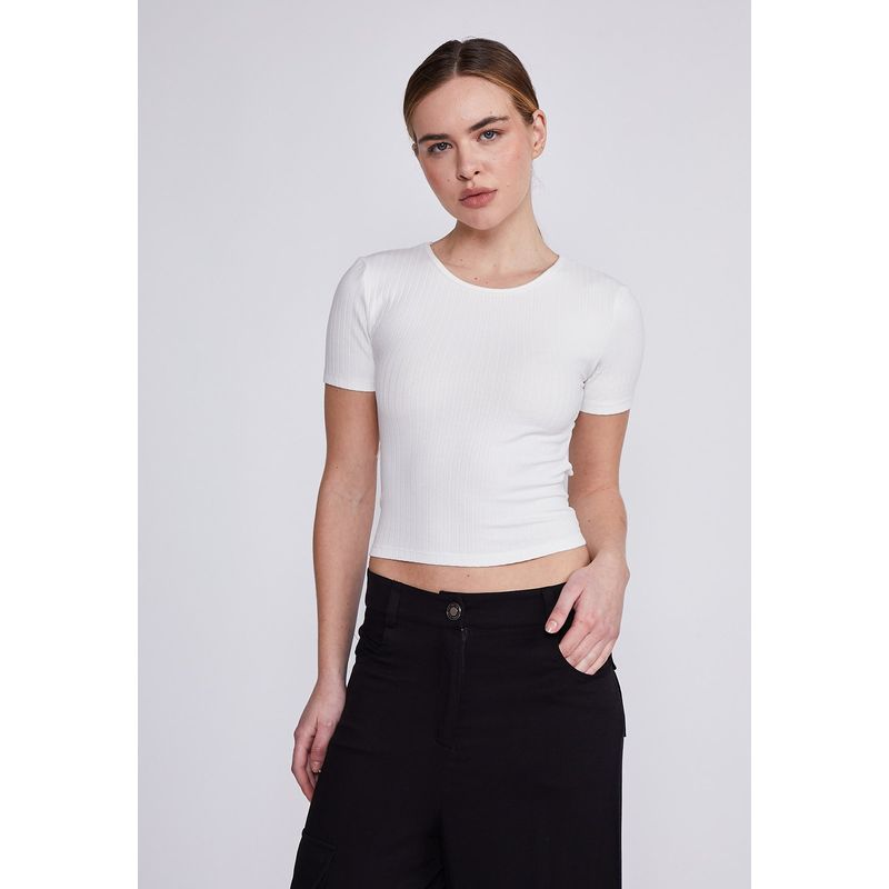 SIOUX - Polera Mujer Blanco Abierta Espalda Sioux