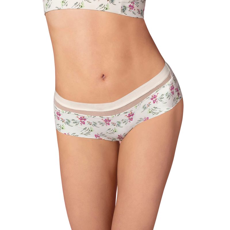 LEONISA - Calzón pantaleta con franja transparente decorativa 092022 Estampado Floral