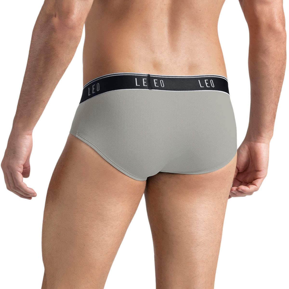 LEO - Bóxer brief de alta transpiración en microfibra ideal para uso diario 033278N Gris Claro