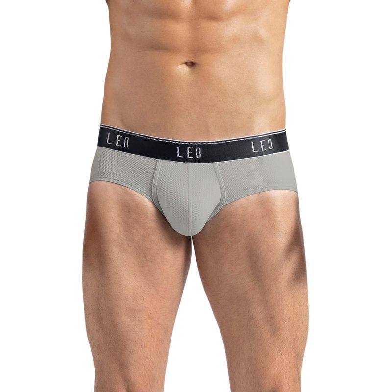LEO - Bóxer brief de alta transpiración en microfibra ideal para uso diario 033278N Gris Claro