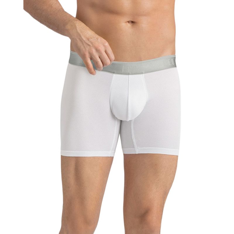 LEO - Bóxer medio diseño ergonómico ultrafresco y cómodo en microfibra 033300N Blanco y Gris