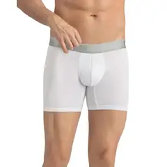 LEO - Bóxer medio diseño ergonómico ultrafresco y cómodo en microfibra 033300N Blanco y Gris
