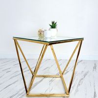 MESA DE CENTRO MODERNA DE VIDRIO TEMPLADO 8MM 55X55X53