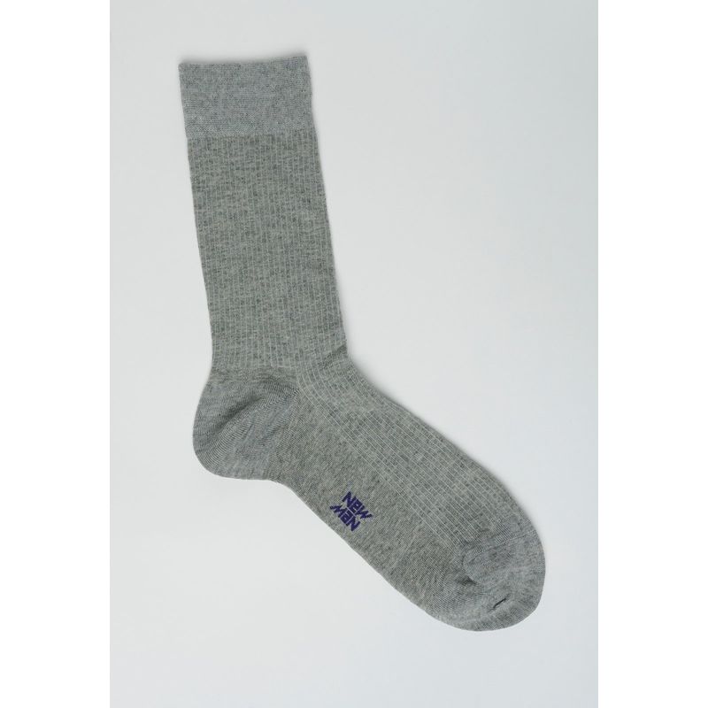NEW MAN - Calcetin Basico Strip Gris New Man