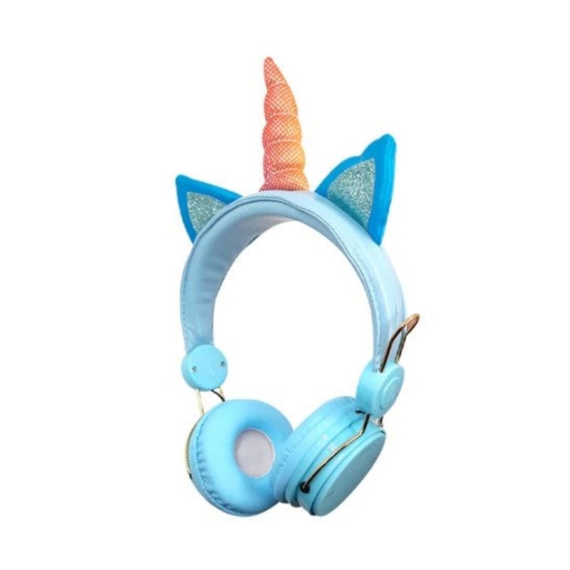 GENERICO - Audifono bluetooth unicornio celeste