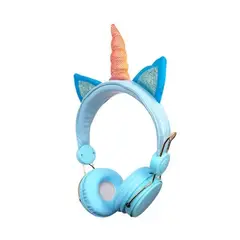 GENERICO - Audifono bluetooth unicornio celeste