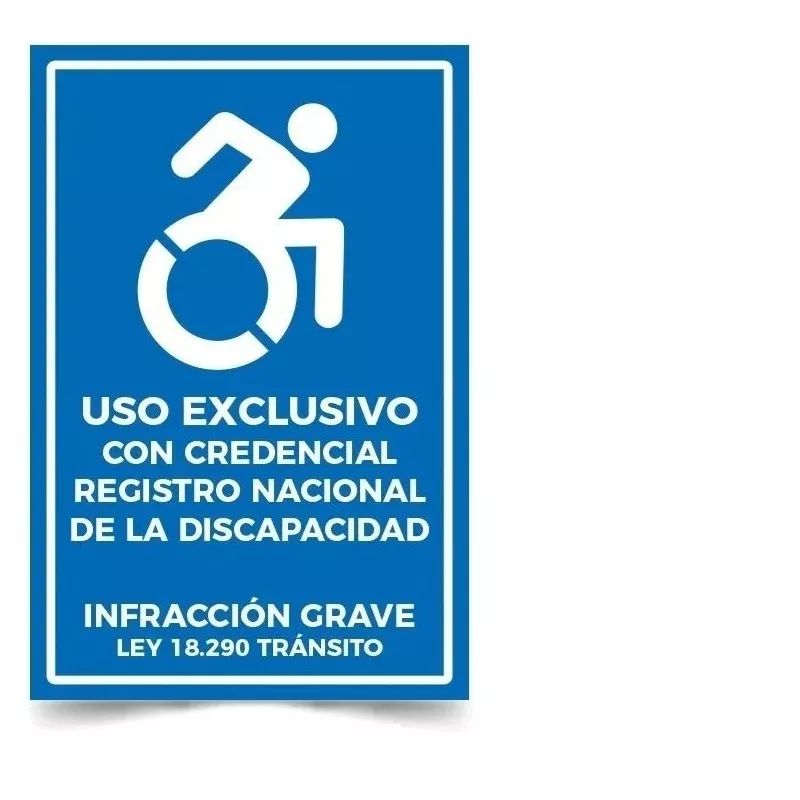 GENERICO - Señalética Reservado Discapacitados 60x40cm