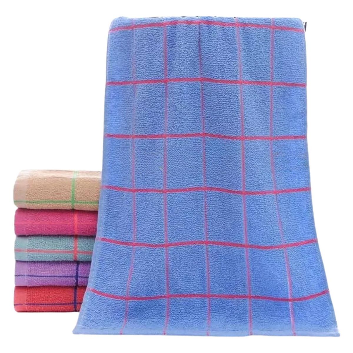 IMPORTCLICK - Set 12 Paños Cocina Fleco Cuadro 65G 60X40 CM Celeste IMPORTCLICK