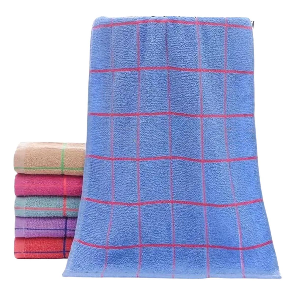 IMPORTCLICK - Set 12 Paños Cocina Fleco Cuadro 65G 60X40 CM Celeste IMPORTCLICK