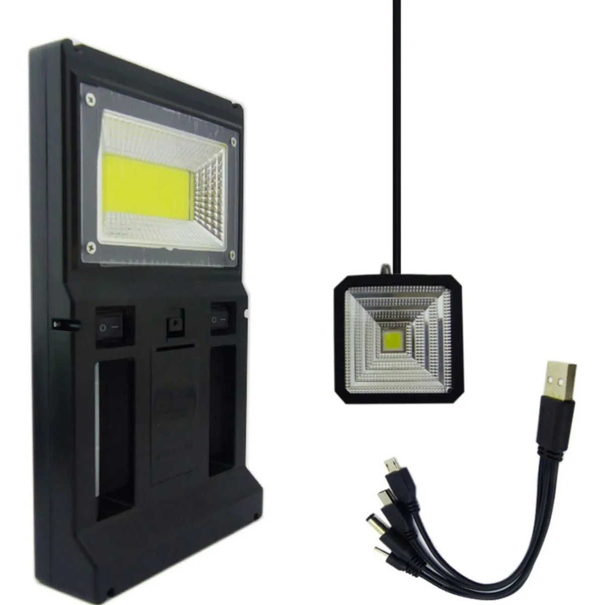 IMPORTCLICK - Kit Solar Emergencia Portátil + Mini Foco LED Recargable IMPORTCLICK