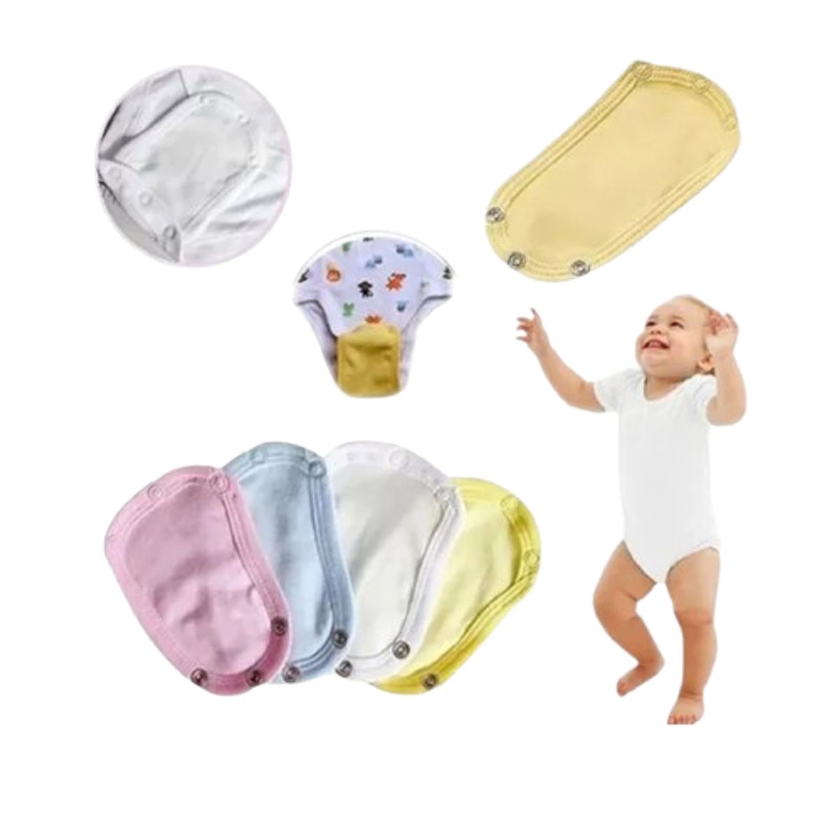 FASHION'S PARK - Extensores Algodón Para Bodys Bebé x4