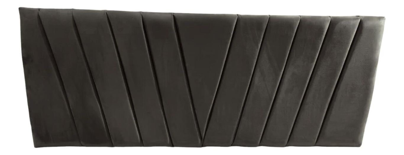 Respaldo Elegante Super King Capitone En V 200x60 CM Gris Oscuro Felpa