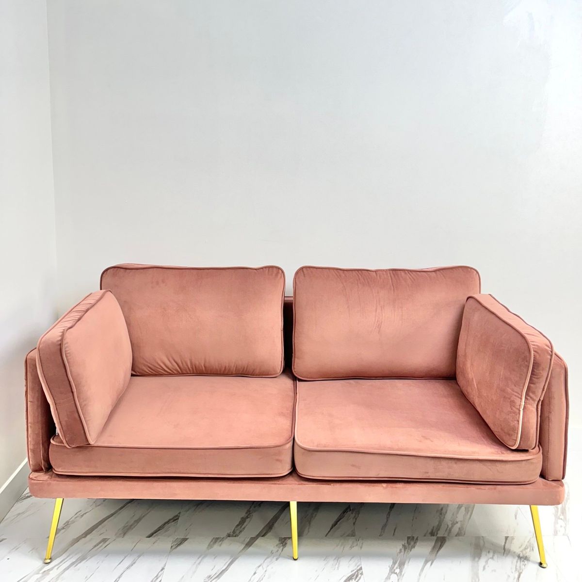 GENERICO - Sofa 2 cuerpos rosa Felpa MGR MUEBLES