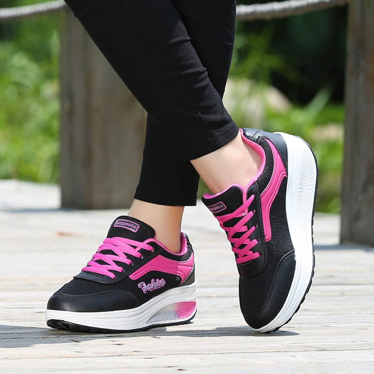 TIOZONEY - Zapatillas casuales para Mujer - Negro