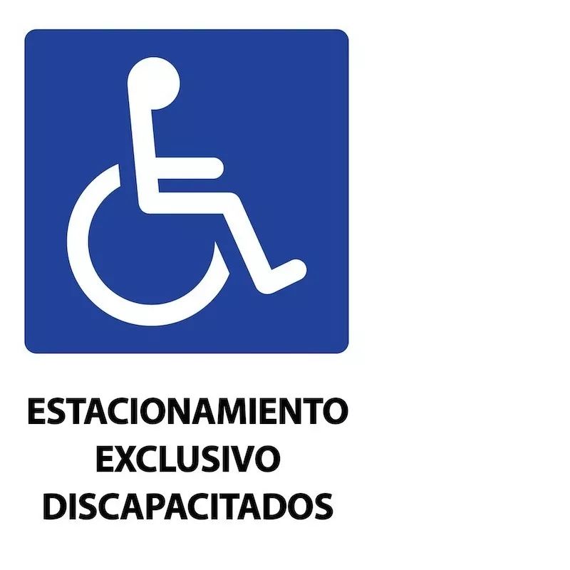 GENERICO - Señalética Estacionamiento Exclusivos Discapacitados 45x30cm