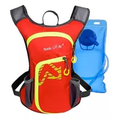 NO LOGO - Mochila Camell Trekking Bolsa Hidratacion Rojo