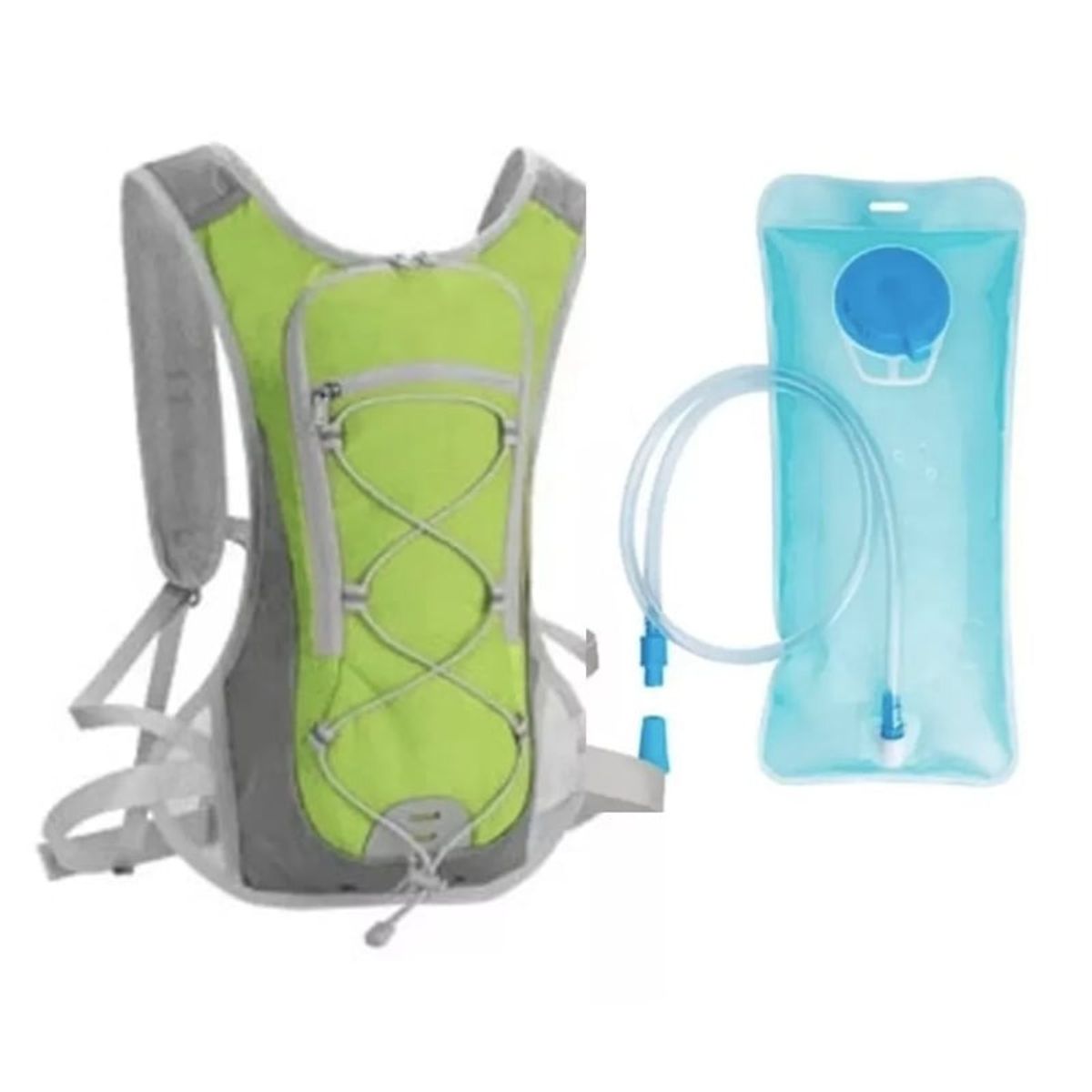 GENERICO - Mochila Camell Ciclismo Running+Bolsa Hidratacion 2 Lt Verde