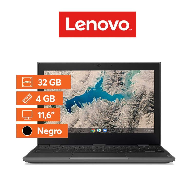LENOVO - Chromebook Lenovo 100e 2da Gen 116 4 GB RAM 32 GB eMMC Negro