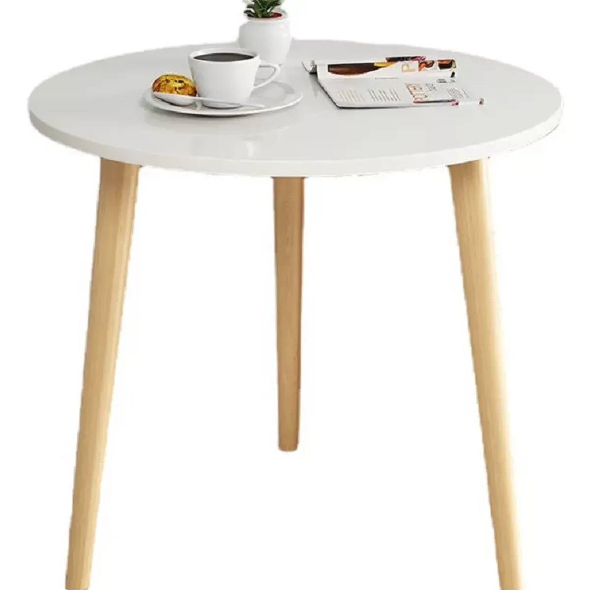 MUNDO MAGIA - Mesa Centro Minimalista Madera Redonda Decorativa 40cm