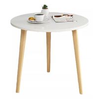 Mesa Centro Minimalista Madera Redonda Decorativa 40cm