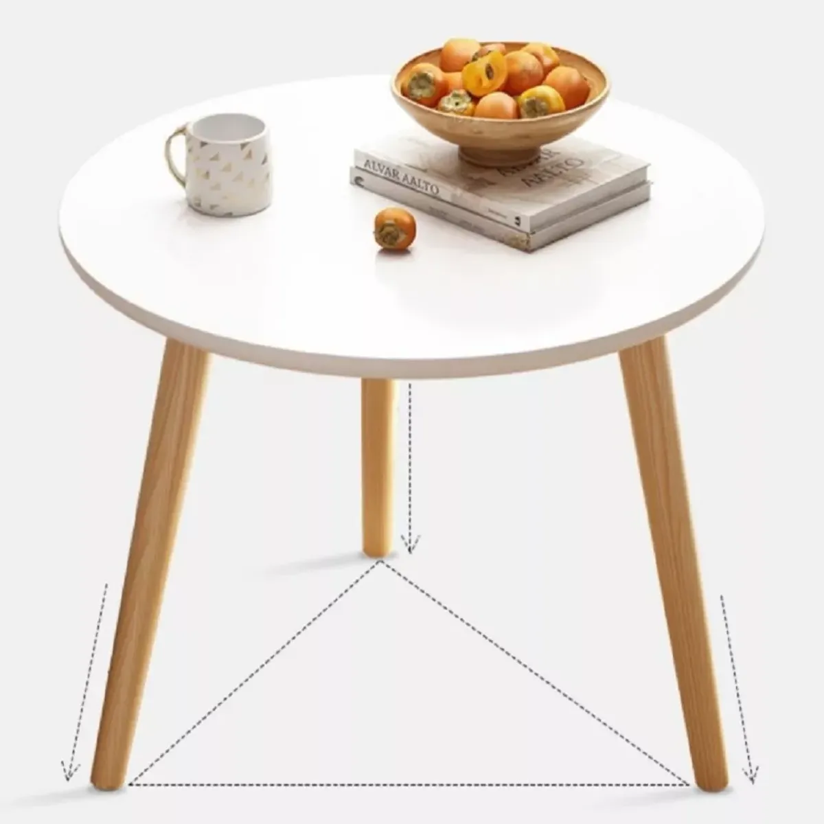 MUNDO MAGIA - Mesa Centro Minimalista Madera Redonda Decorativa 40cm