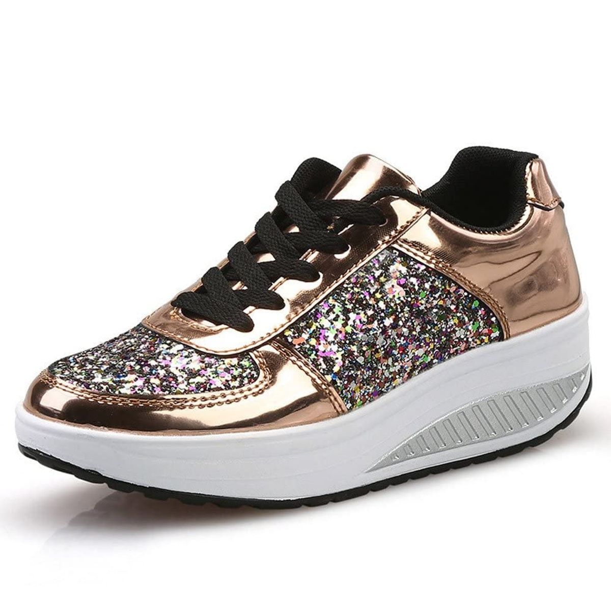 TIOZONEY - Zapatillas casuales para Mujer - Dorado